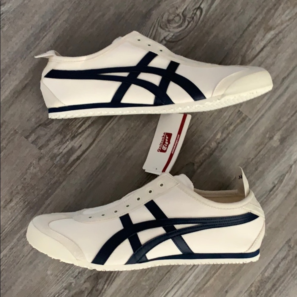 Onitsuka Tiger by Asics Men's Cream and Navy Athletic Shoes - Picture 2 of 6